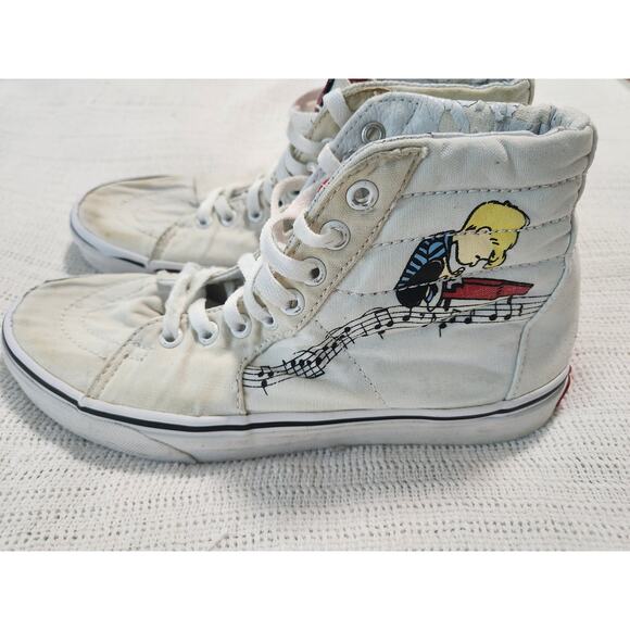Vans x Peanuts Sk8-Hi Lucy & Schroeder Hi Top Sneakers Men's 7 / Women's 8.5 - Picture 1 of 11